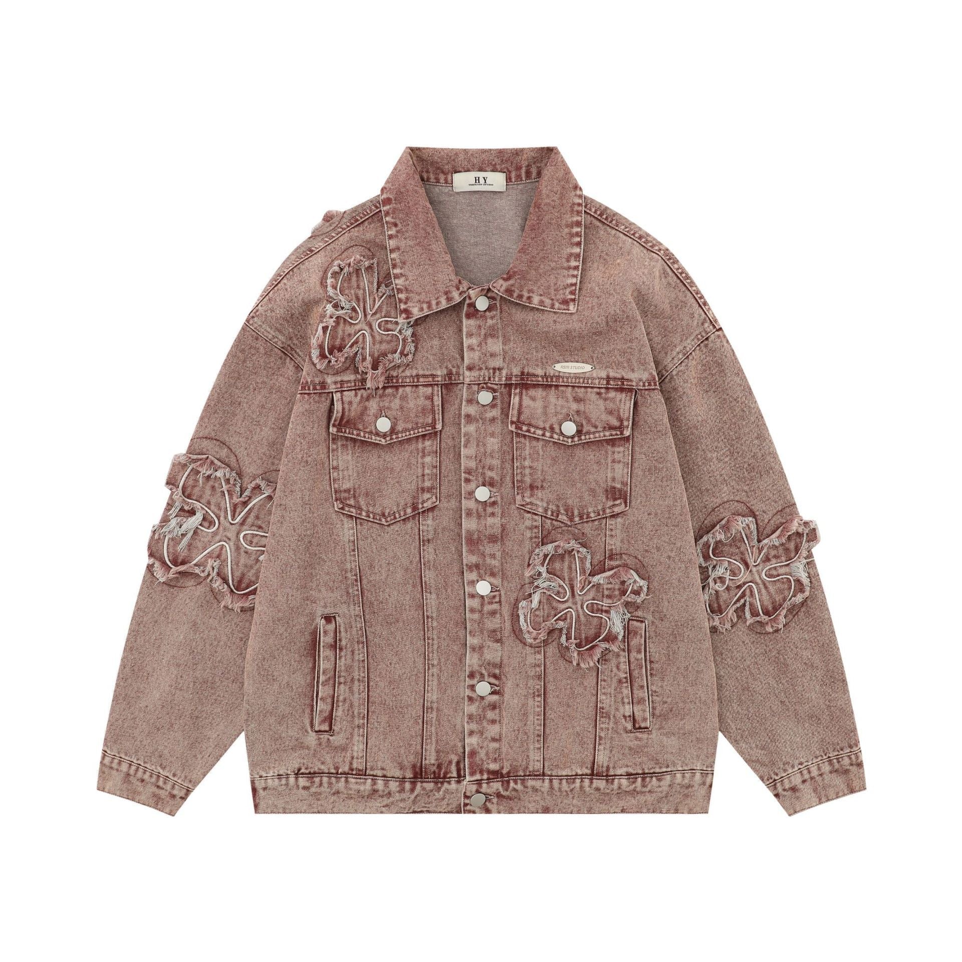 Floral Patch Embroidered Denim Jacket