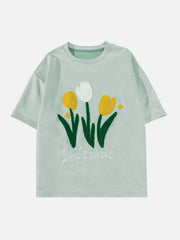 Flowers Flocking Print Tee