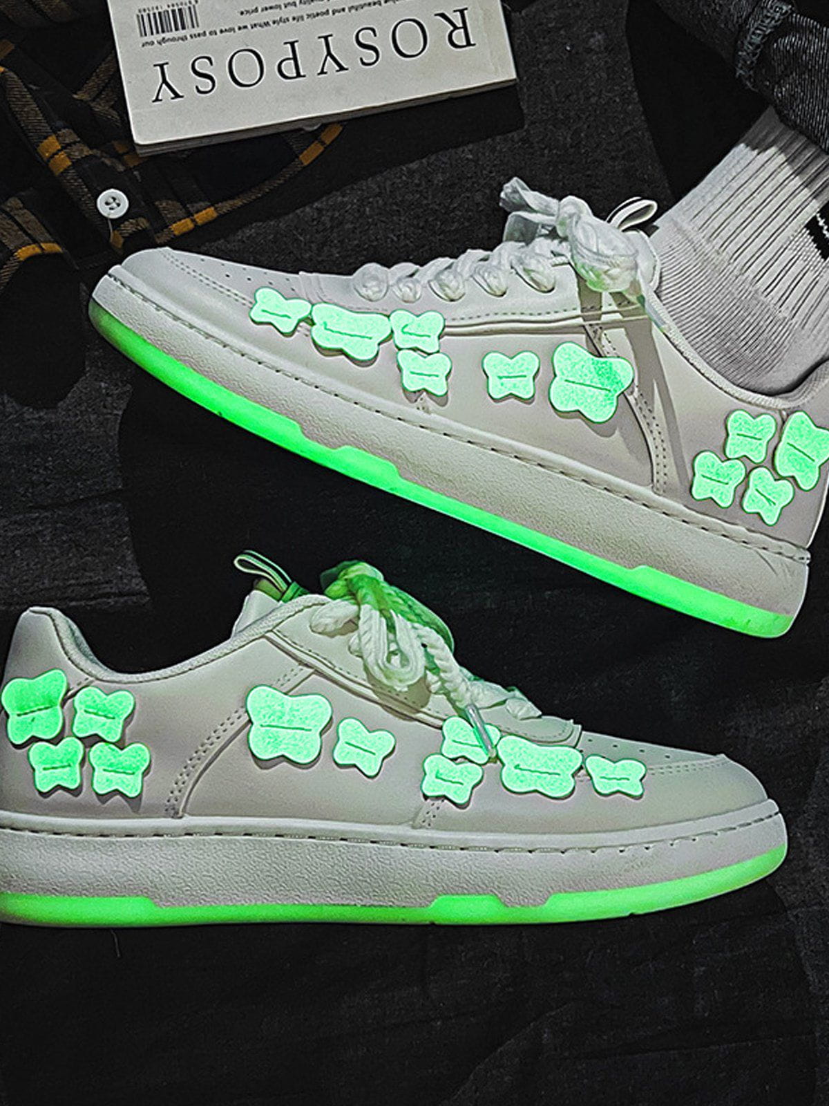 Fluorescent Butterfly Skate Shoes