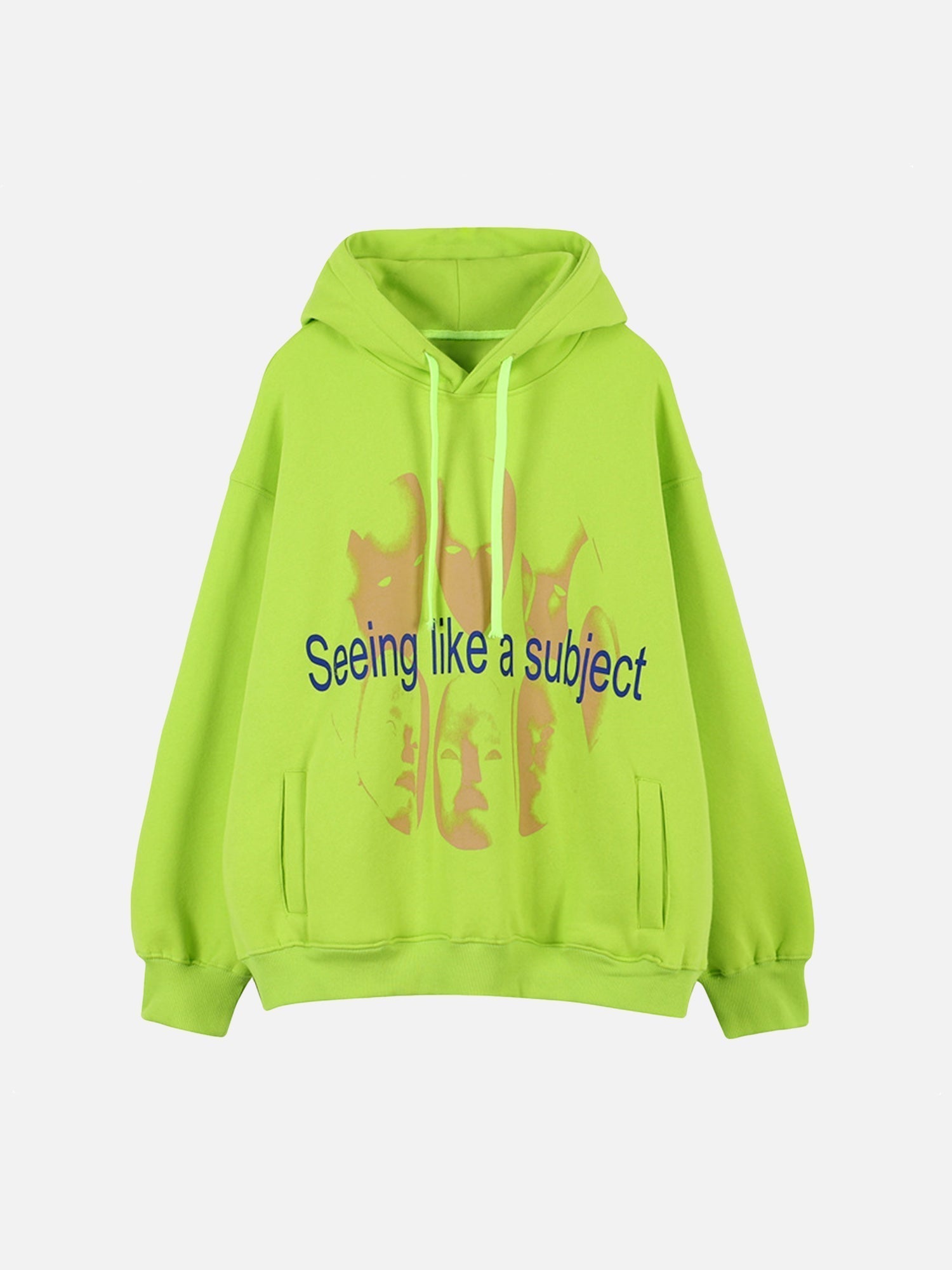 Fluorescent Green Mask Fleece Hoodie