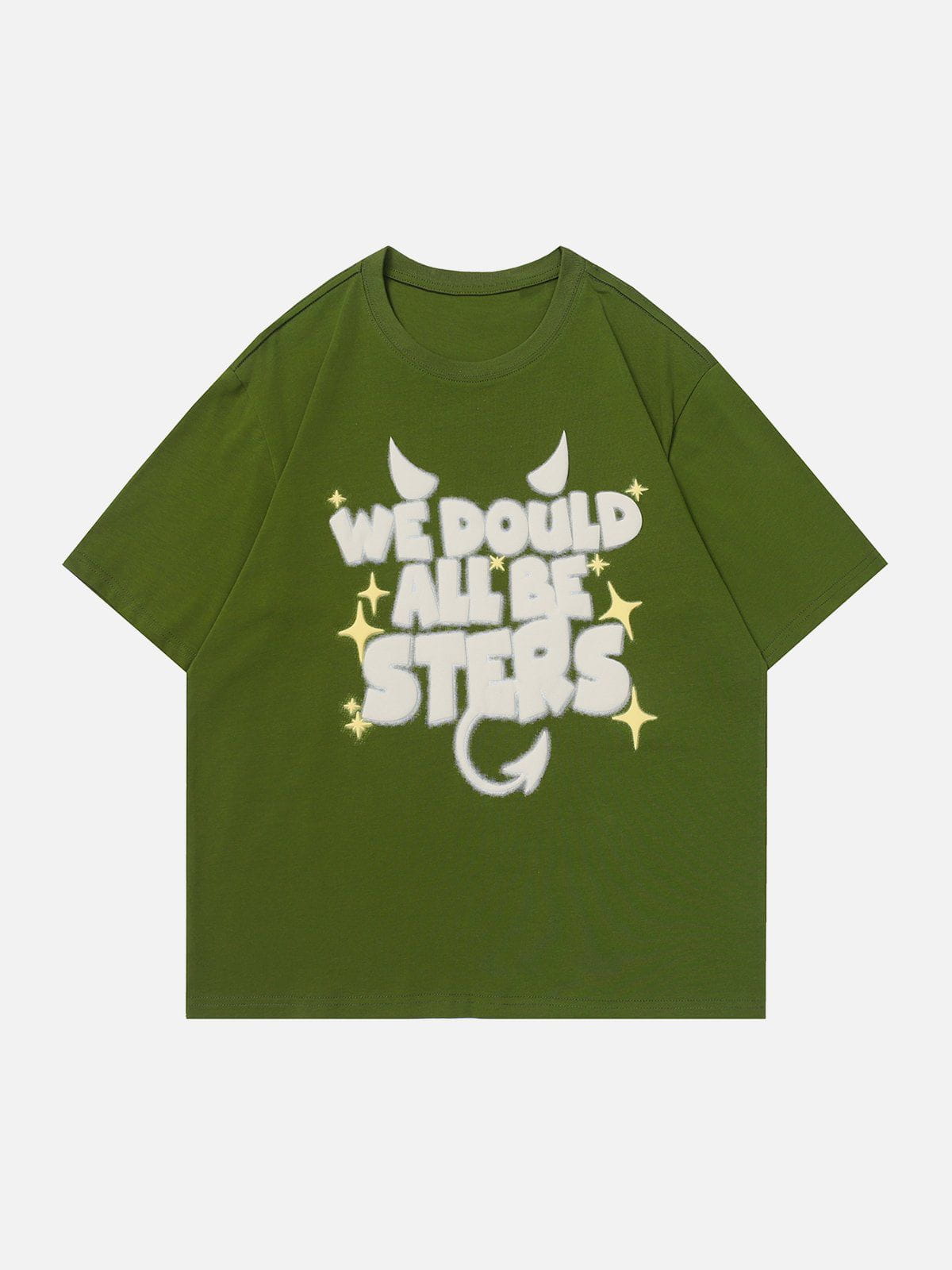 T-Shirt mit Schaumstoff-Dämonenhorn-Print 