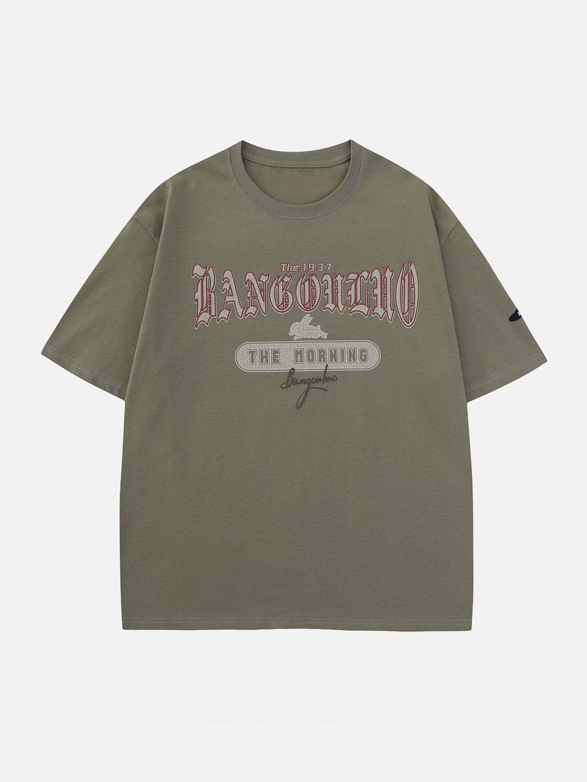 T-Shirt mit Gothic-Buchstaben-Print aus Schaumstoff 