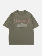 T-Shirt mit Gothic-Buchstaben-Print aus Schaumstoff 