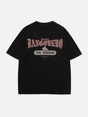 T-Shirt mit Gothic-Buchstaben-Print aus Schaumstoff 