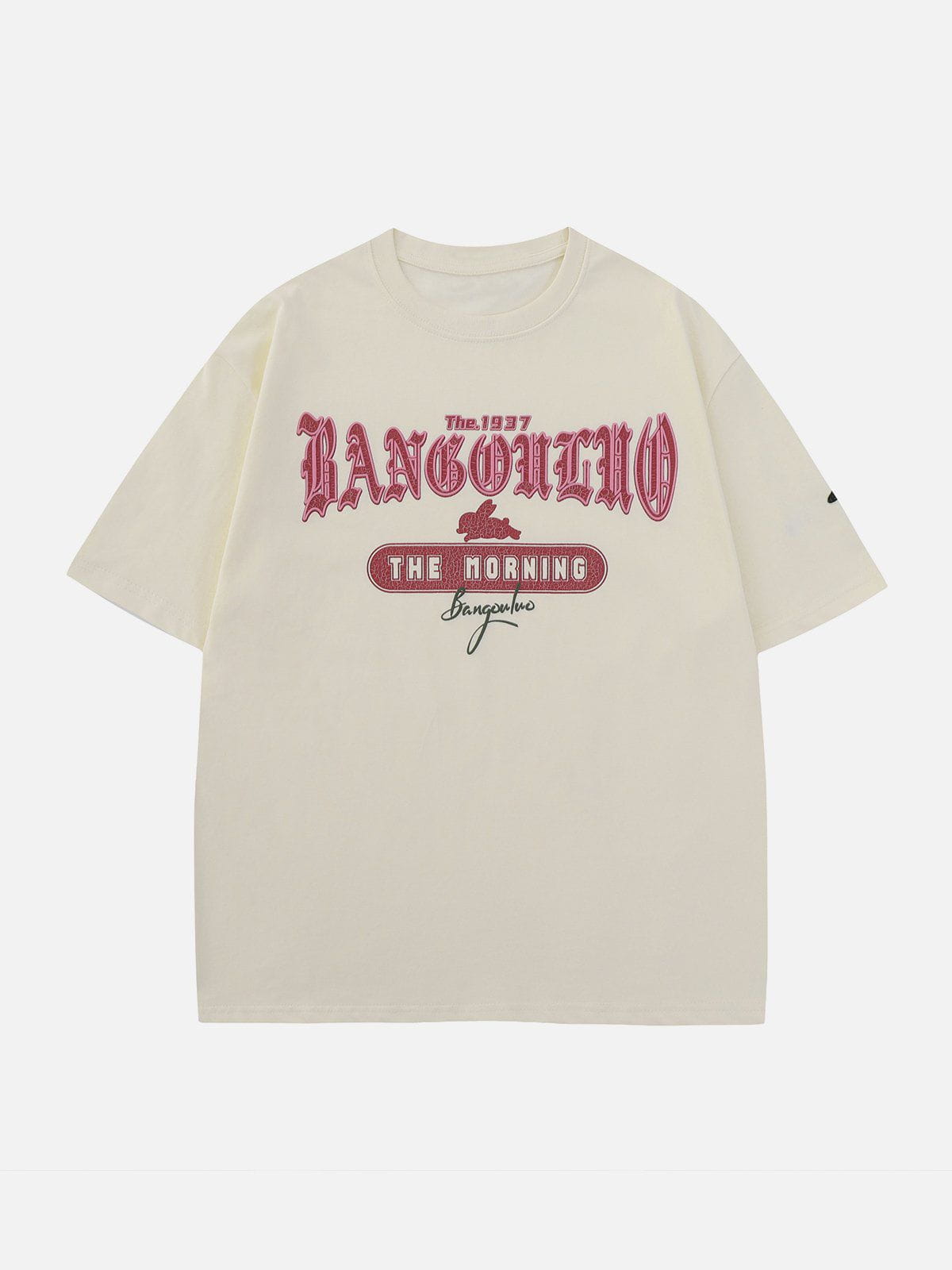 T-Shirt mit Gothic-Buchstaben-Print aus Schaumstoff 