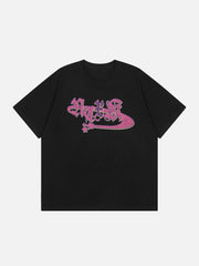 T-Shirt mit Schaumstoff-Buchstaben-Print 