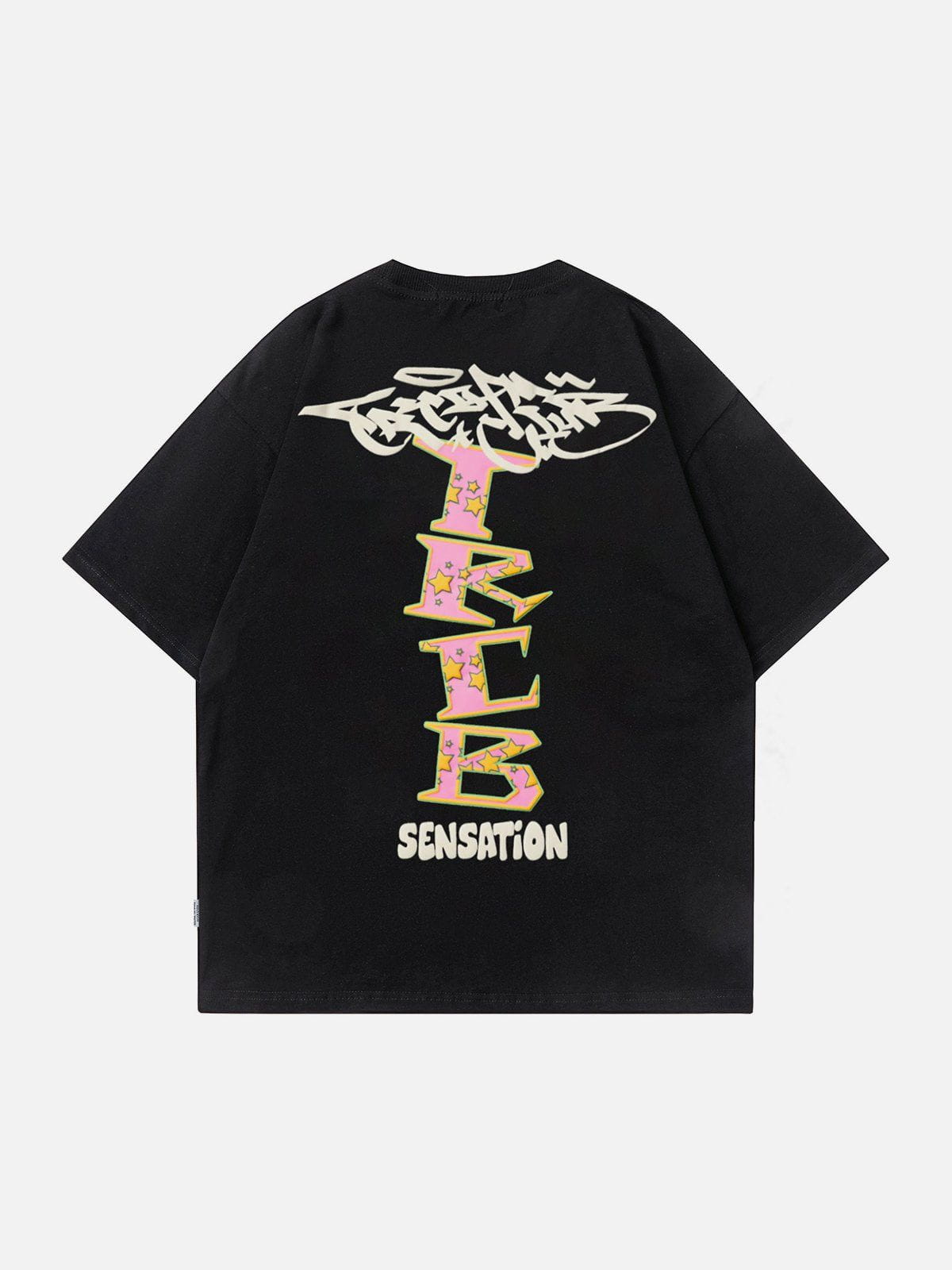 T-Shirt mit Schaumstoff-Buchstaben-Print 