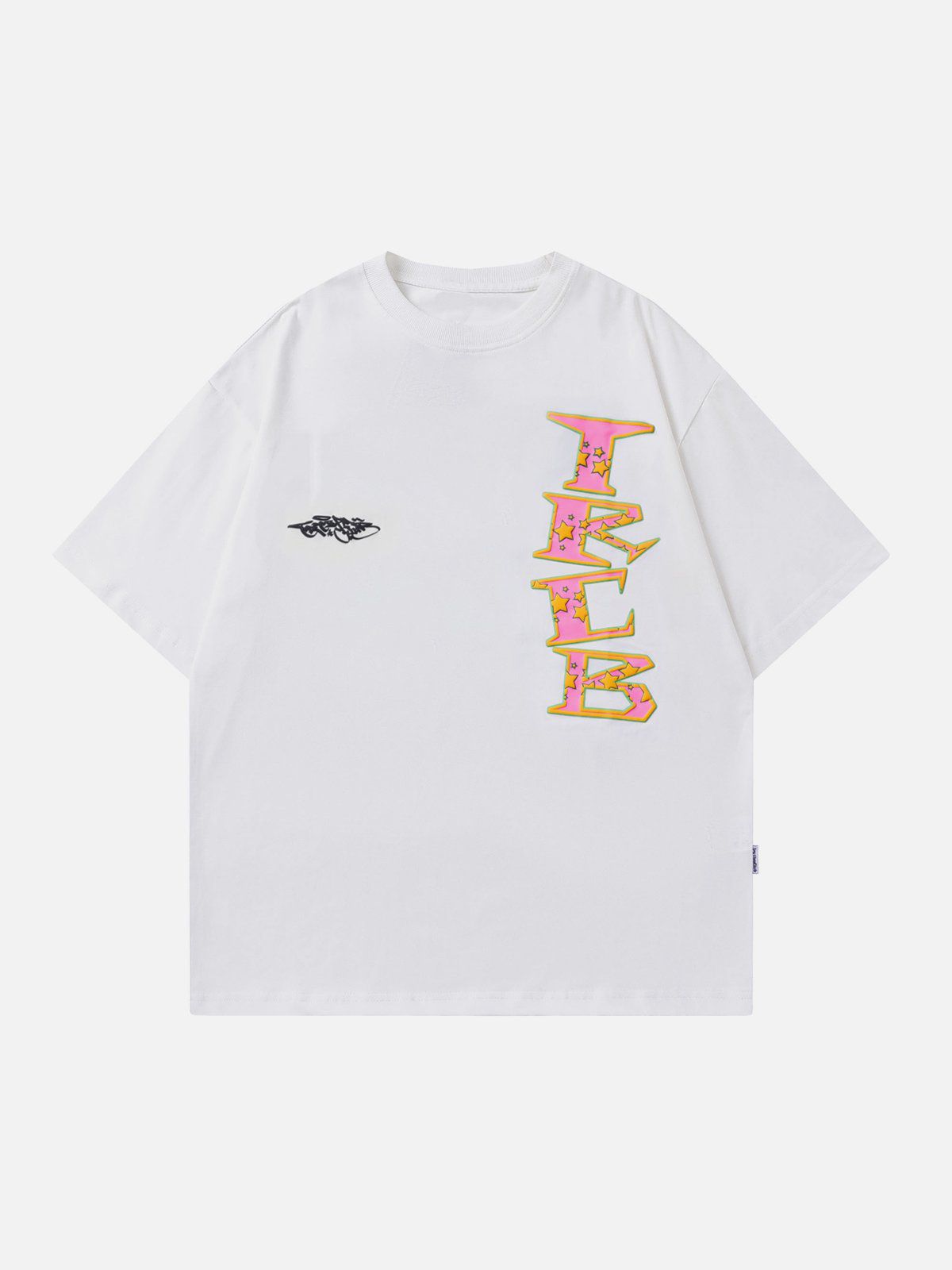 T-Shirt mit Schaumstoff-Buchstaben-Print 
