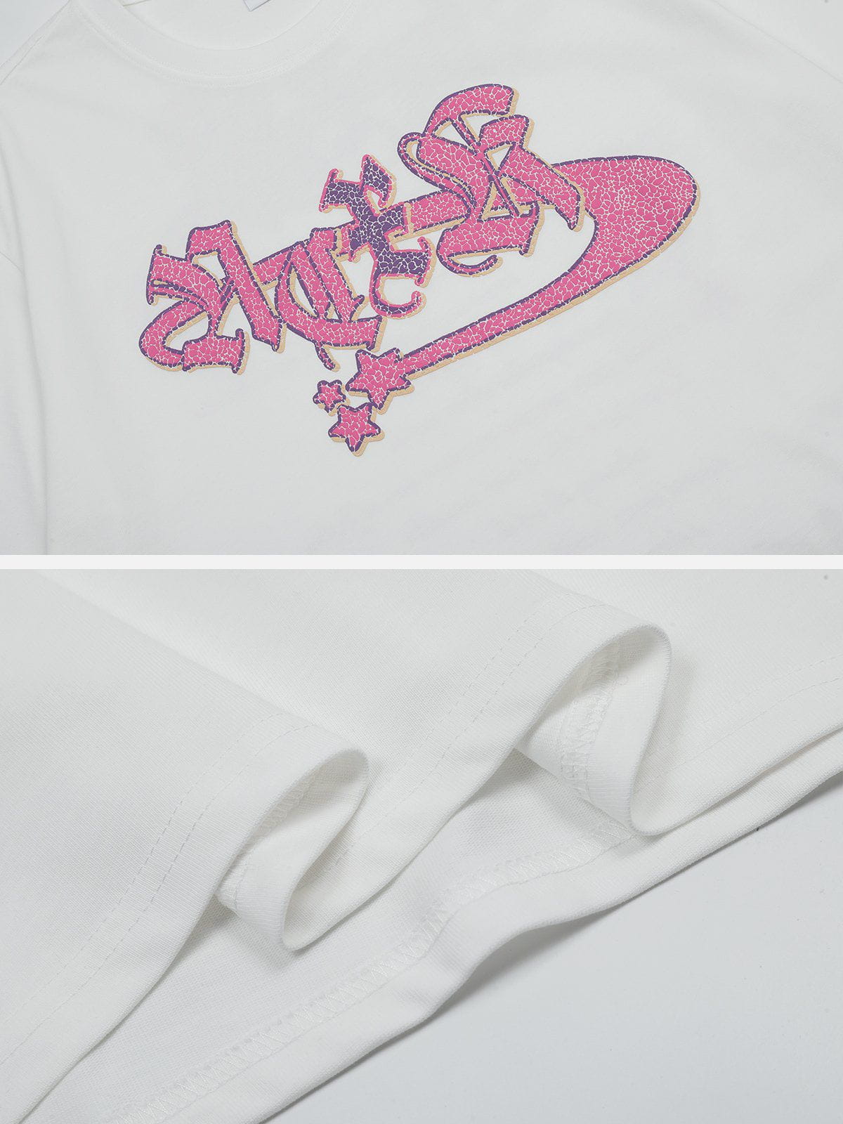 T-Shirt mit Schaumstoff-Buchstaben-Print 