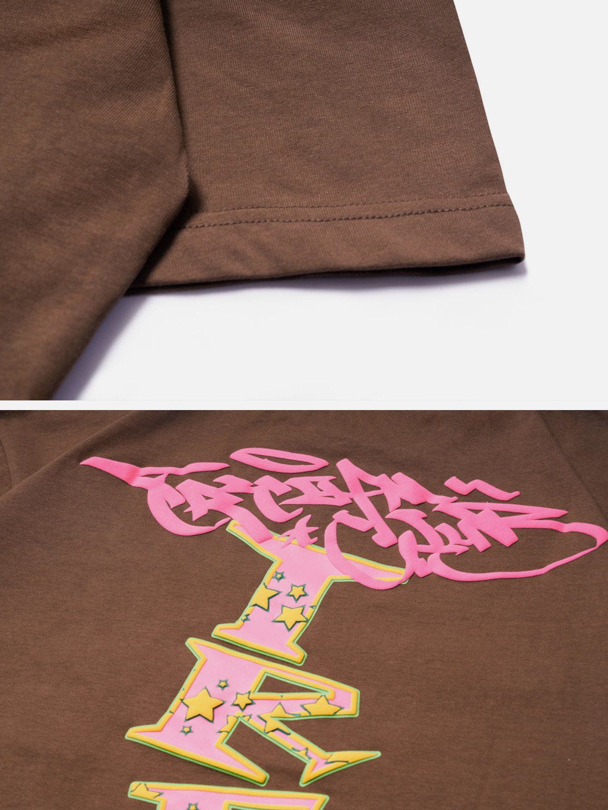 T-Shirt mit Schaumstoff-Buchstaben-Print 
