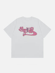 T-Shirt mit Schaumstoff-Buchstaben-Print 