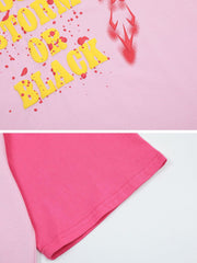 Patchwork-T-Shirt mit Schaumdruck 