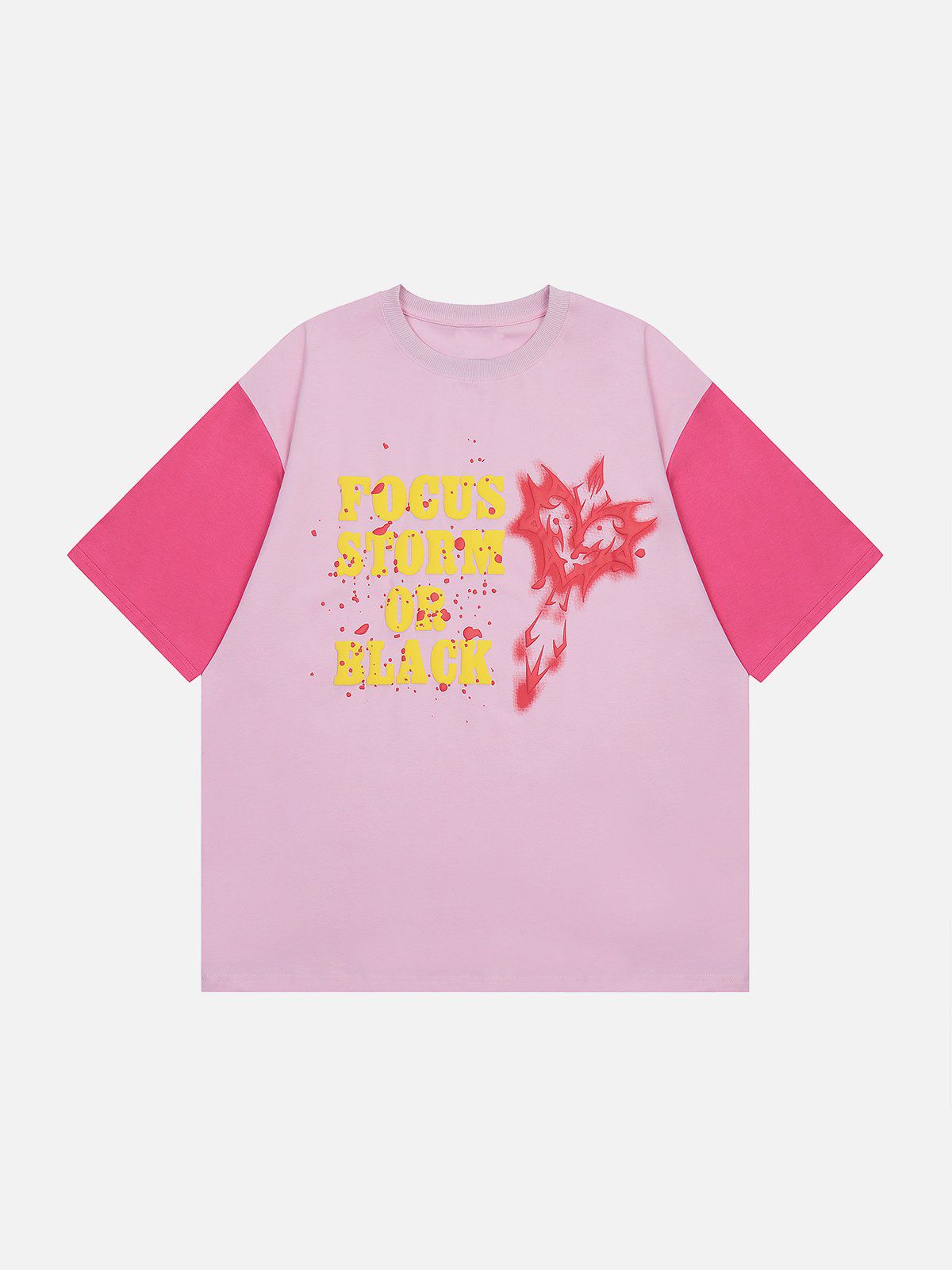 Patchwork-T-Shirt mit Schaumdruck 