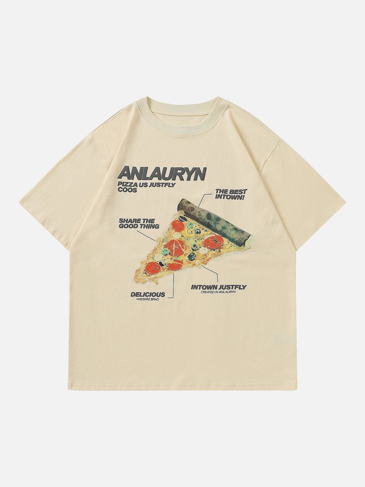 T-Shirt mit Pizza-Print aus Schaumstoff 