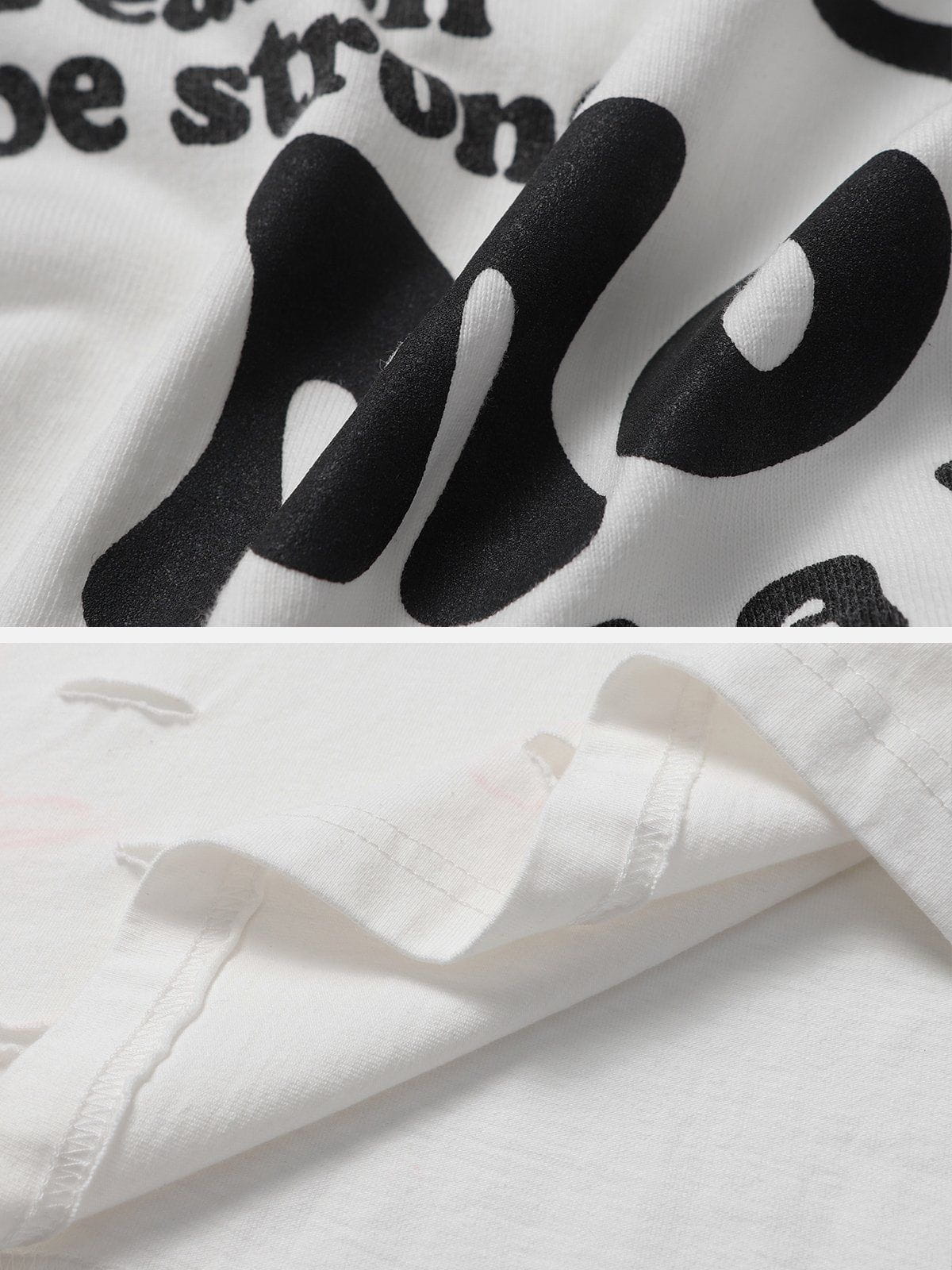 Gewaschenes T-Shirt mit Schaumdruck und Skelettelementen 