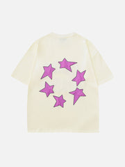T-Shirt mit Schaumdruck und Sternenmuster 