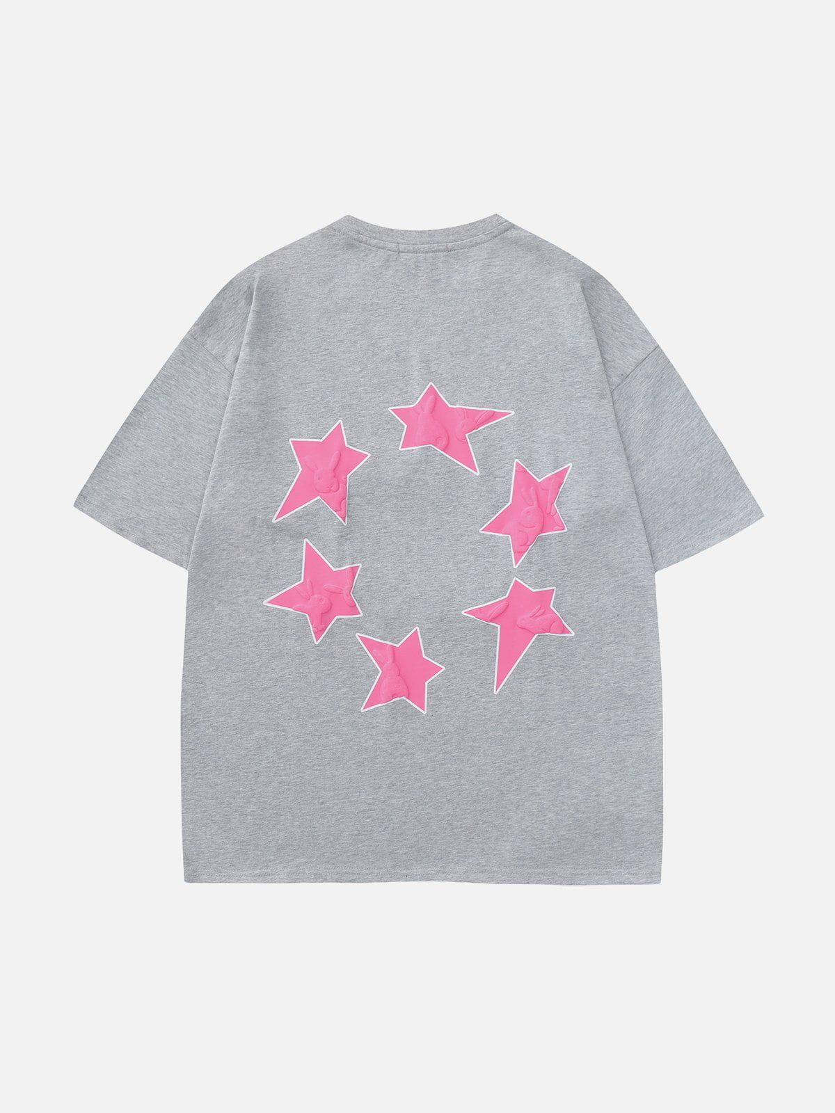 T-Shirt mit Schaumdruck und Sternenmuster 