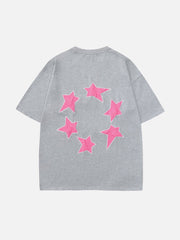 T-Shirt mit Schaumdruck und Sternenmuster 
