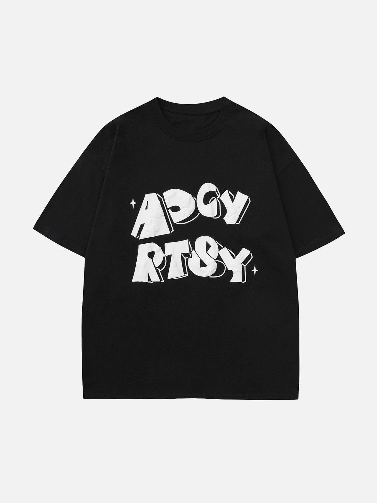 T-Shirt mit Schaumdruck und Sternenmuster 