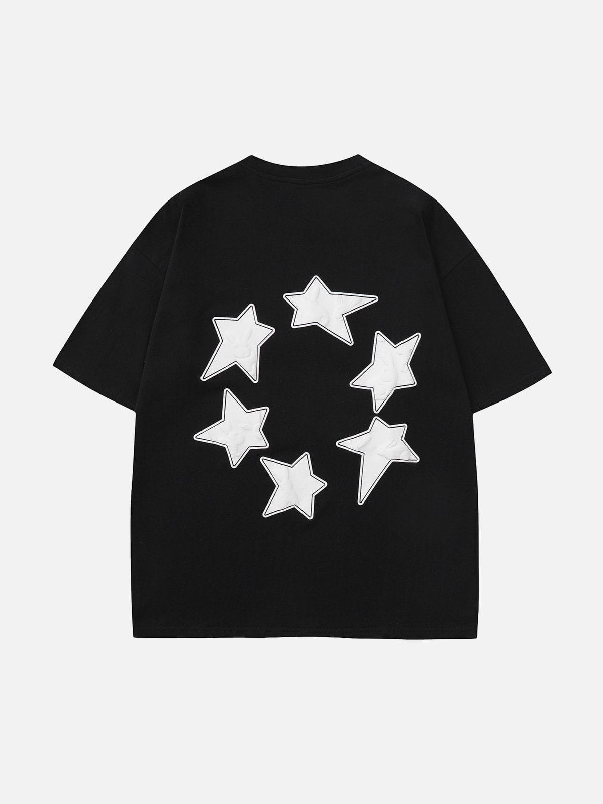 T-Shirt mit Schaumdruck und Sternenmuster 