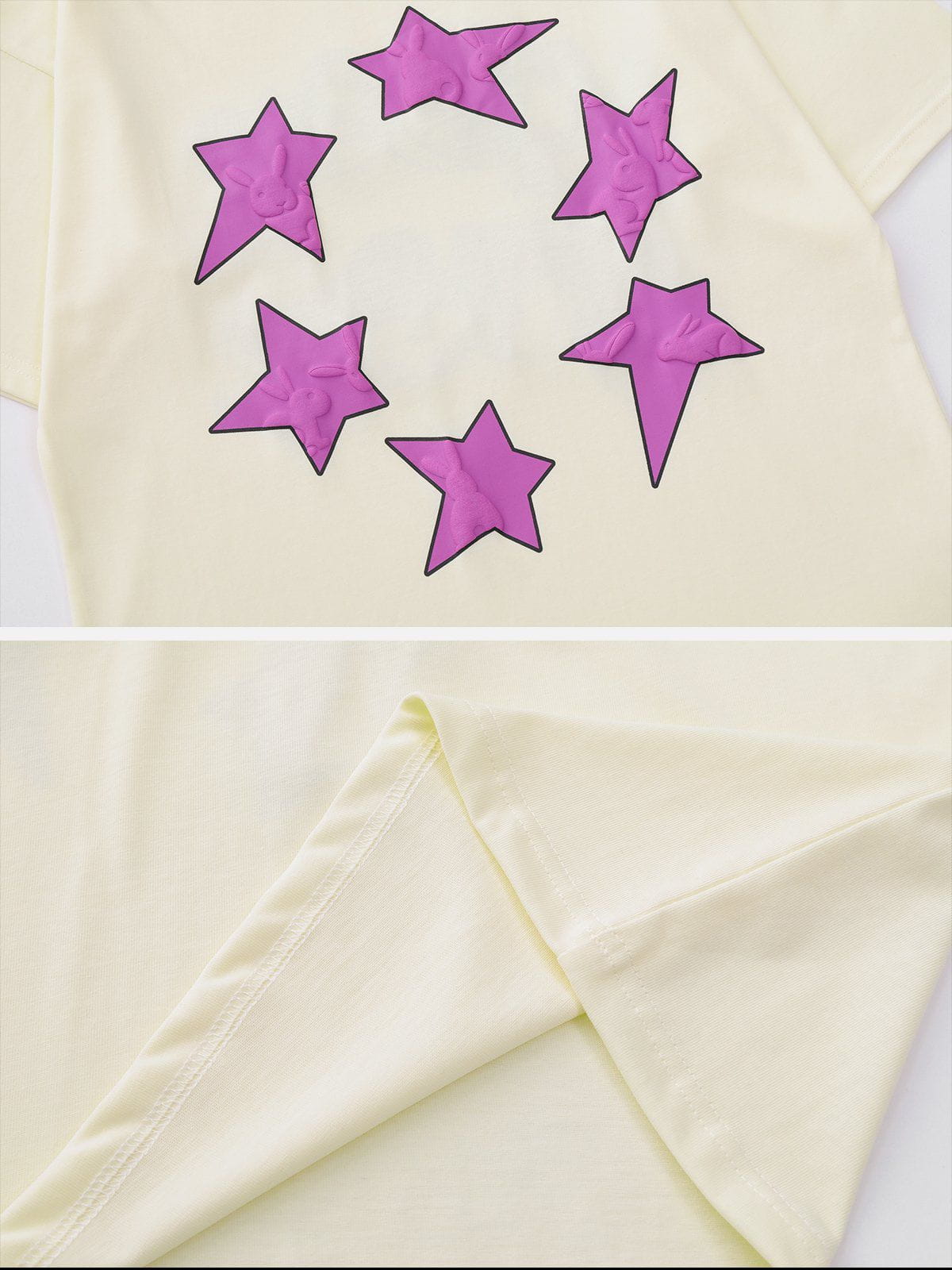 T-Shirt mit Schaumdruck und Sternenmuster 