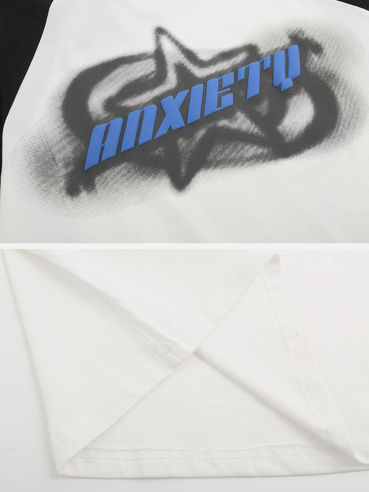 T-Shirt mit Schaumdruck und Sternenschatten 