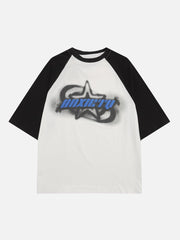 T-Shirt mit Schaumdruck und Sternenschatten 