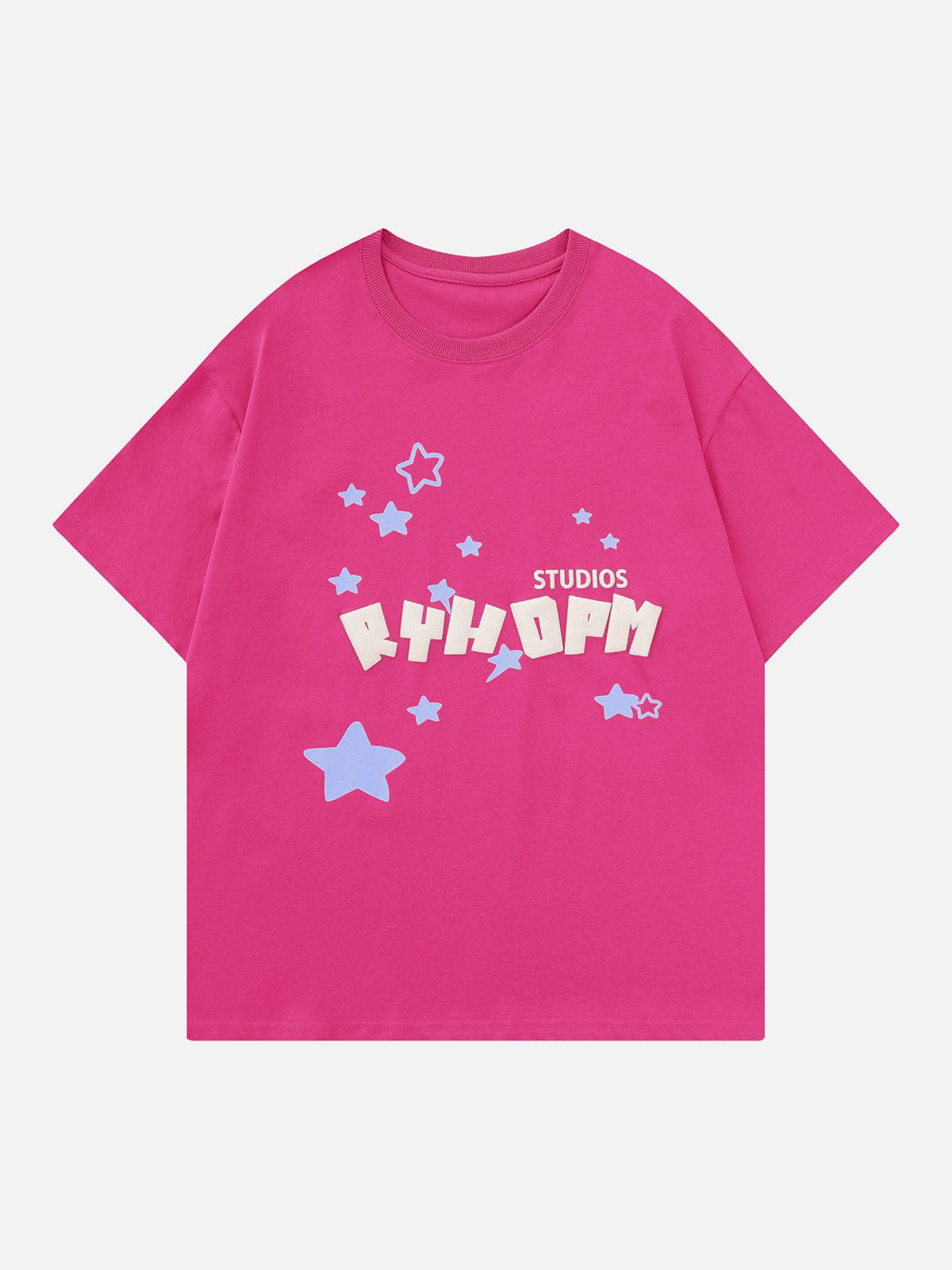 T-Shirt mit Schaumdruck und Sternen 