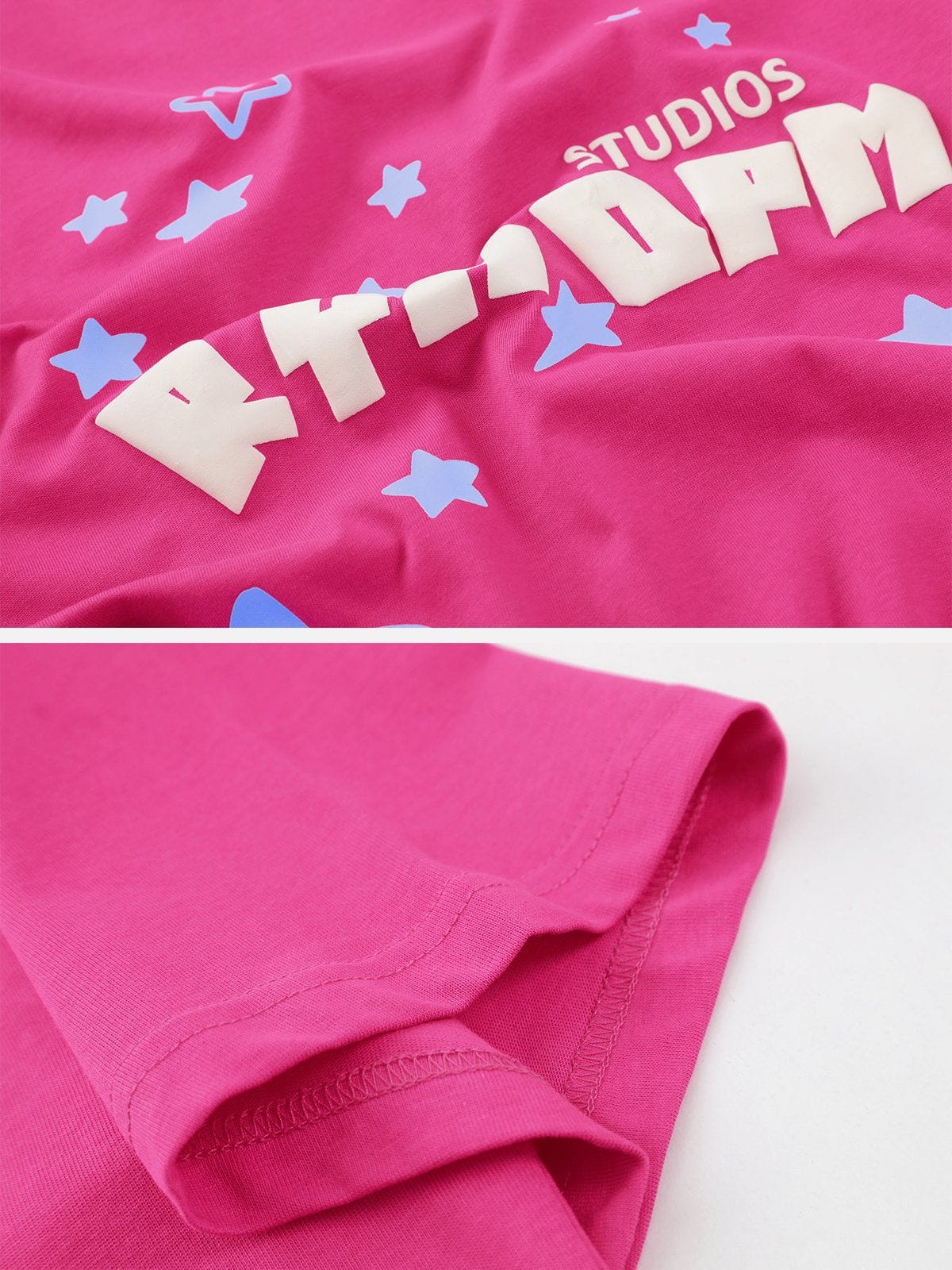 T-Shirt mit Schaumdruck und Sternen 
