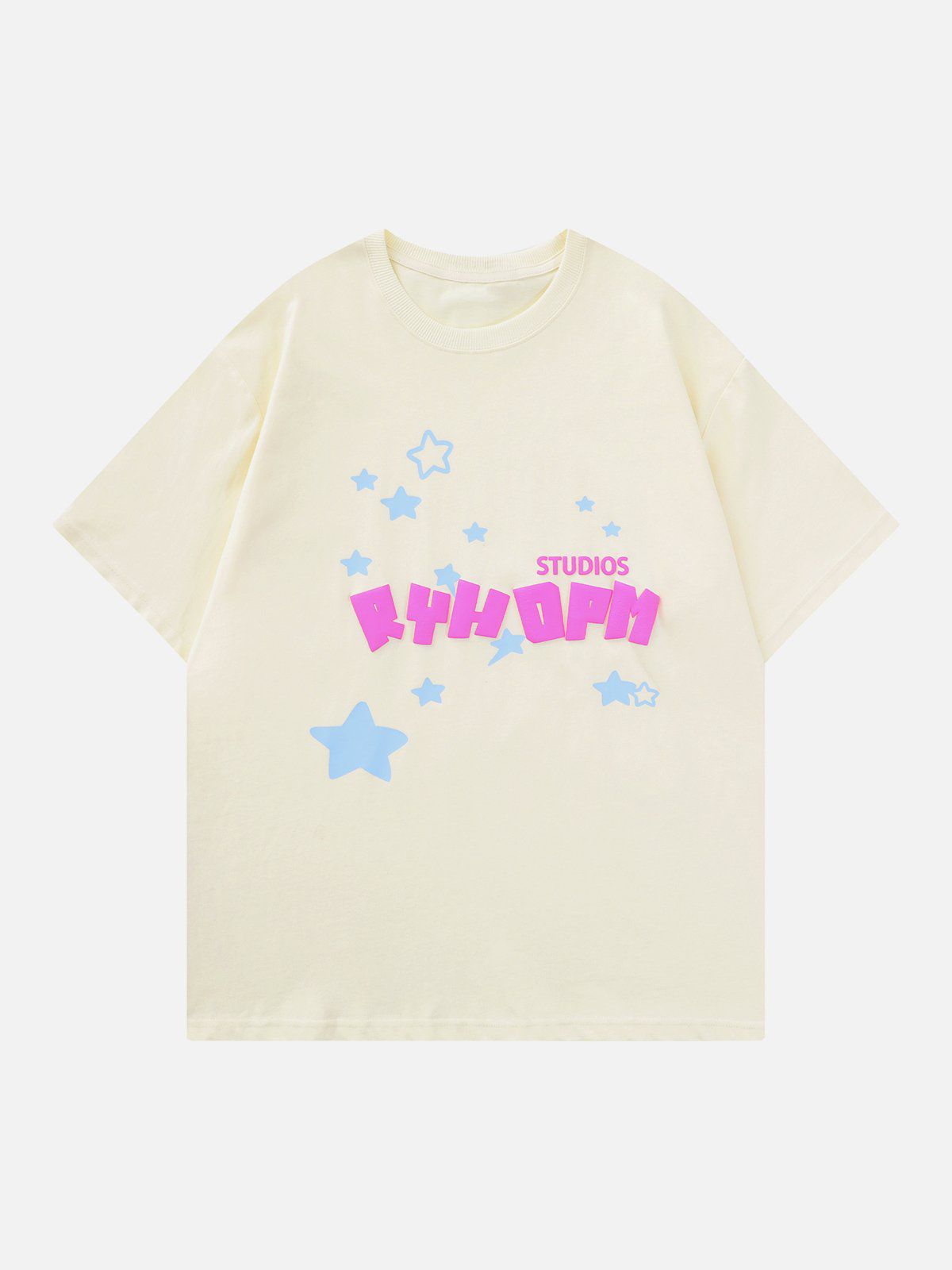 T-Shirt mit Schaumdruck und Sternen 