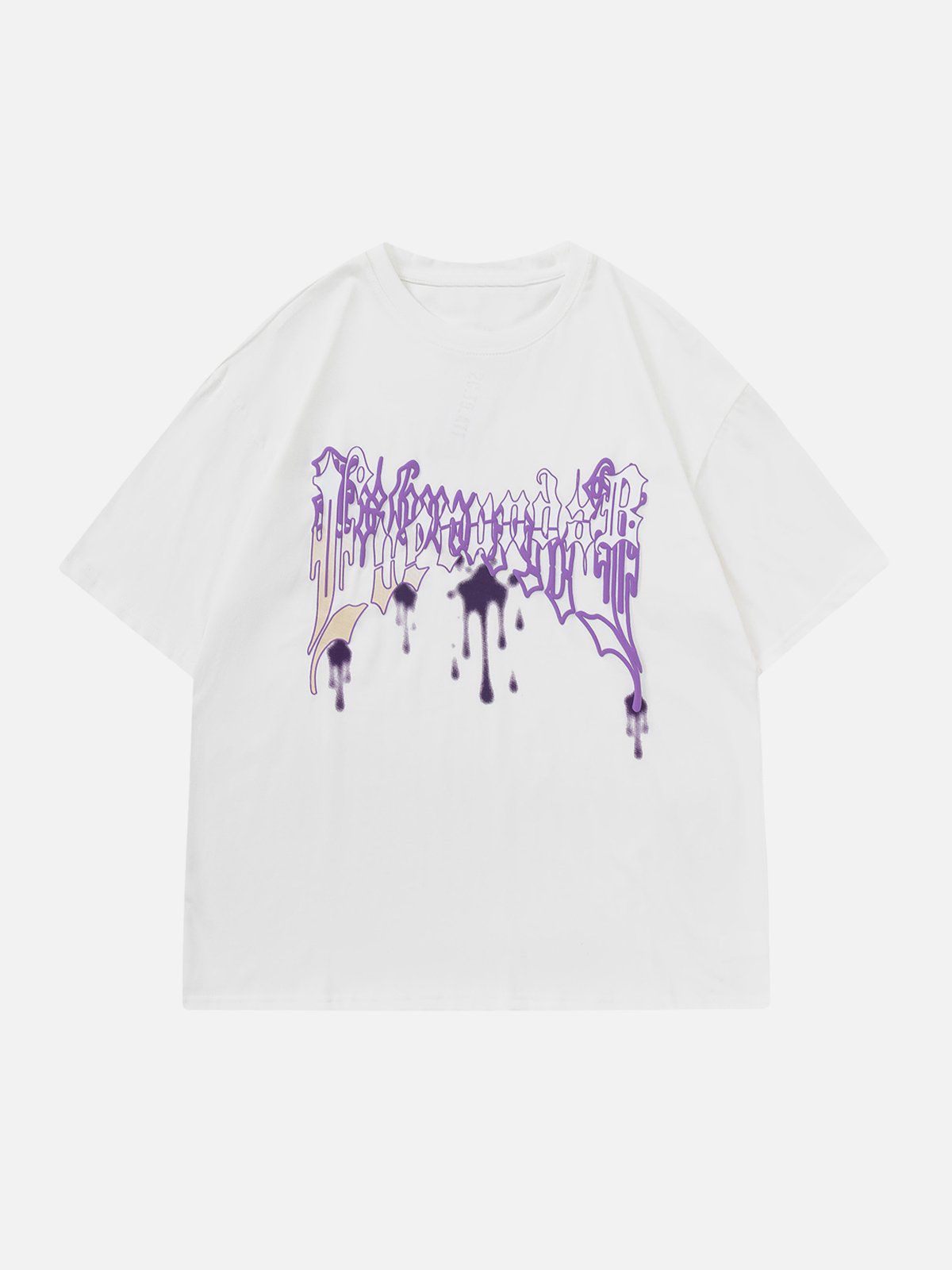 T-Shirt mit Schaumdruck und Wasserflecken-Print 