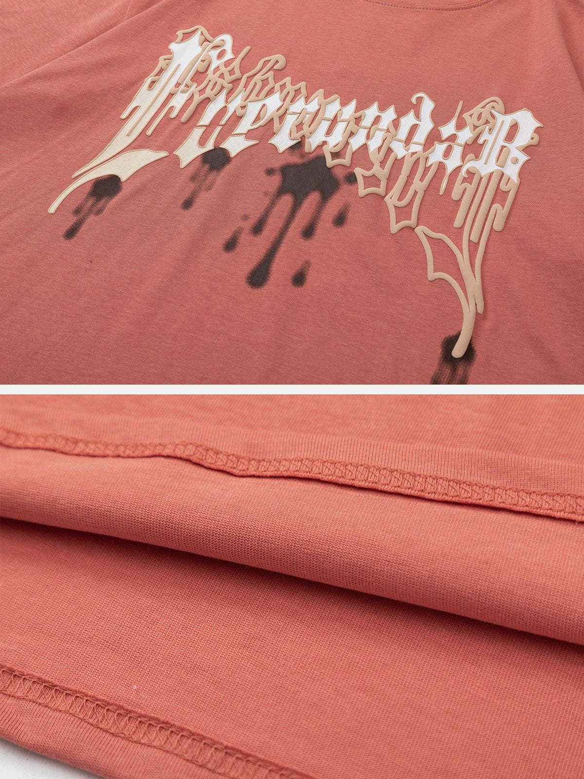 T-Shirt mit Schaumdruck und Wasserflecken-Print 