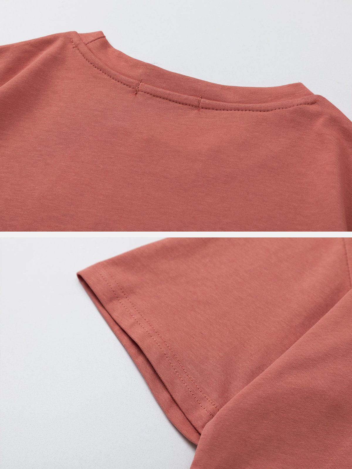 T-Shirt mit Schaumdruck und Wasserflecken-Print 