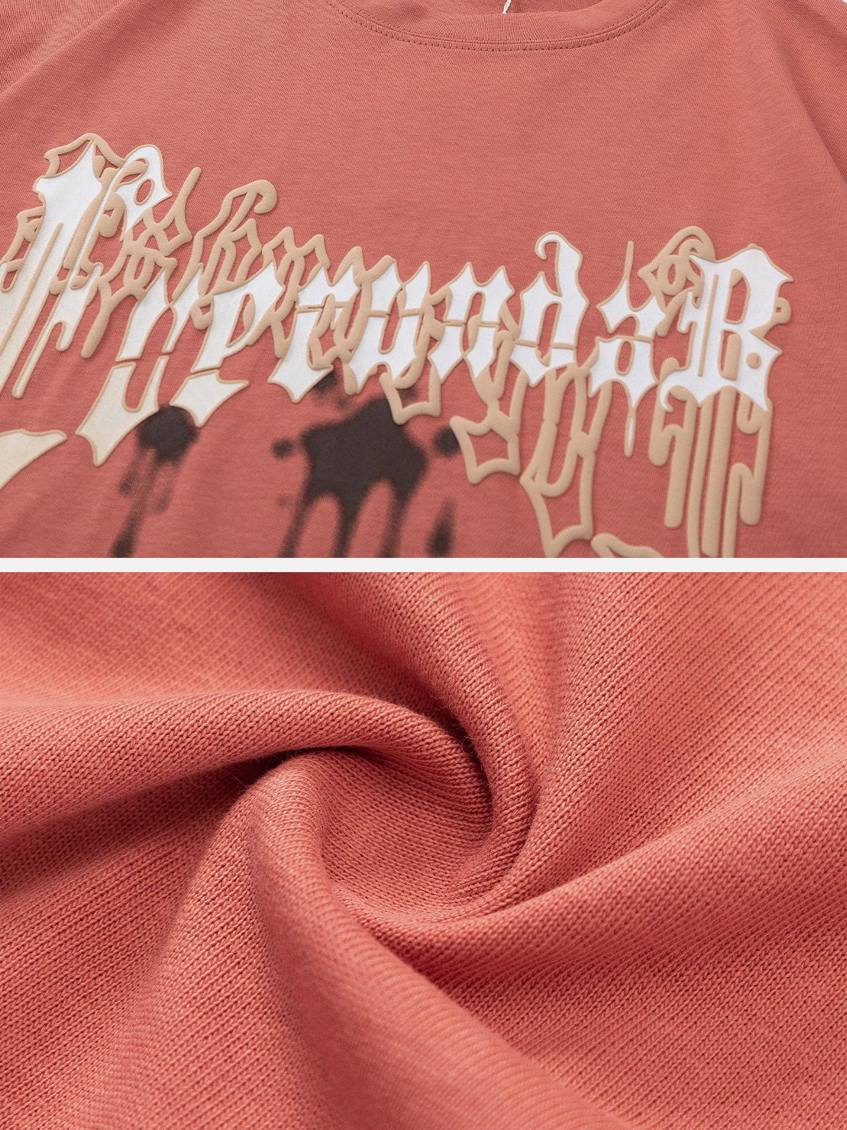 T-Shirt mit Schaumdruck und Wasserflecken-Print 