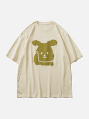 T-Shirt mit Schaumstoff-Kaninchen-Print 