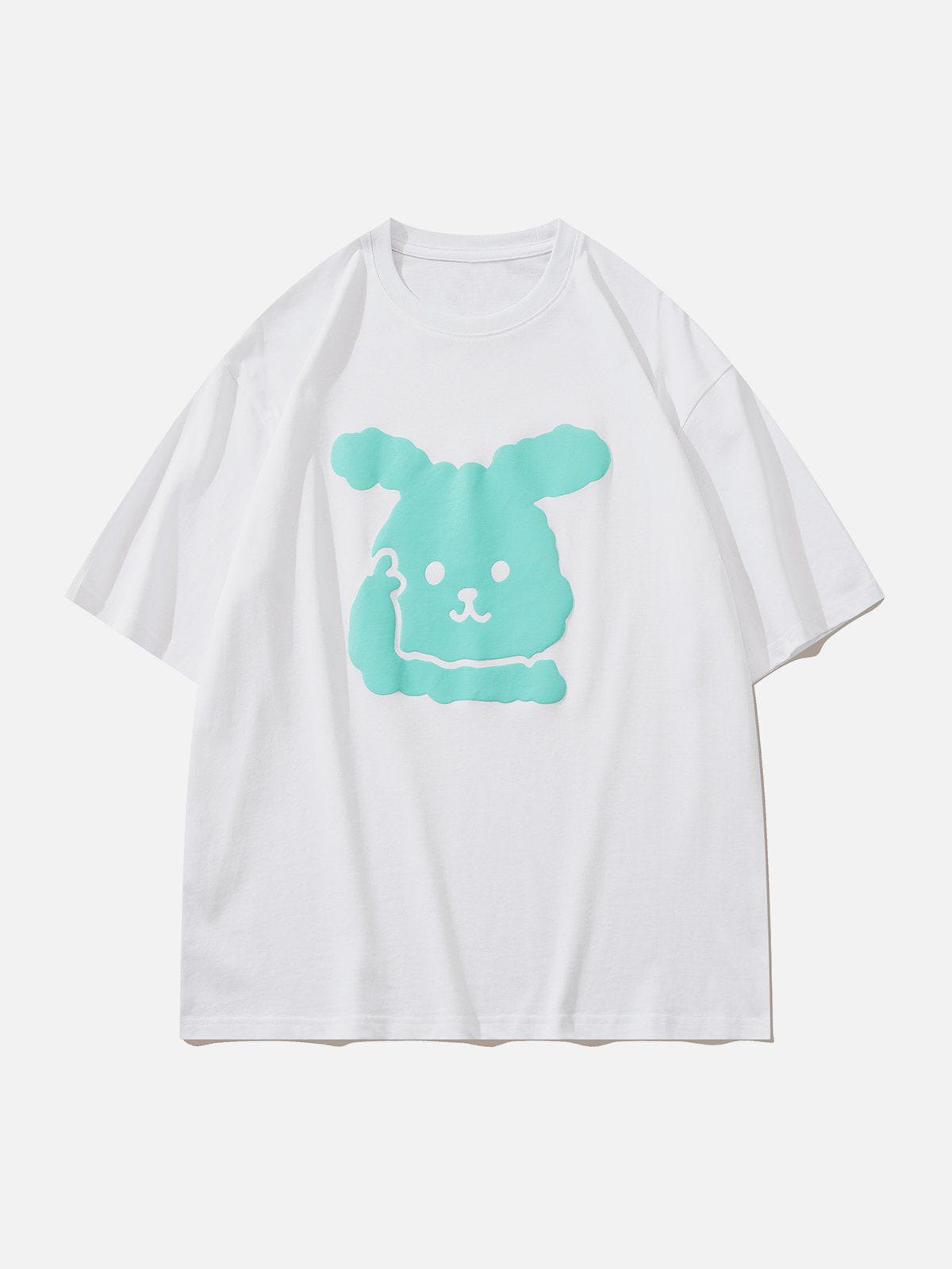 T-Shirt mit Schaumstoff-Kaninchen-Print 