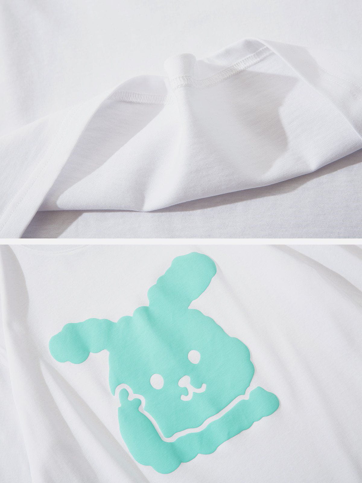 T-Shirt mit Schaumstoff-Kaninchen-Print 