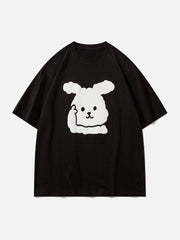 T-Shirt mit Schaumstoff-Kaninchen-Print 