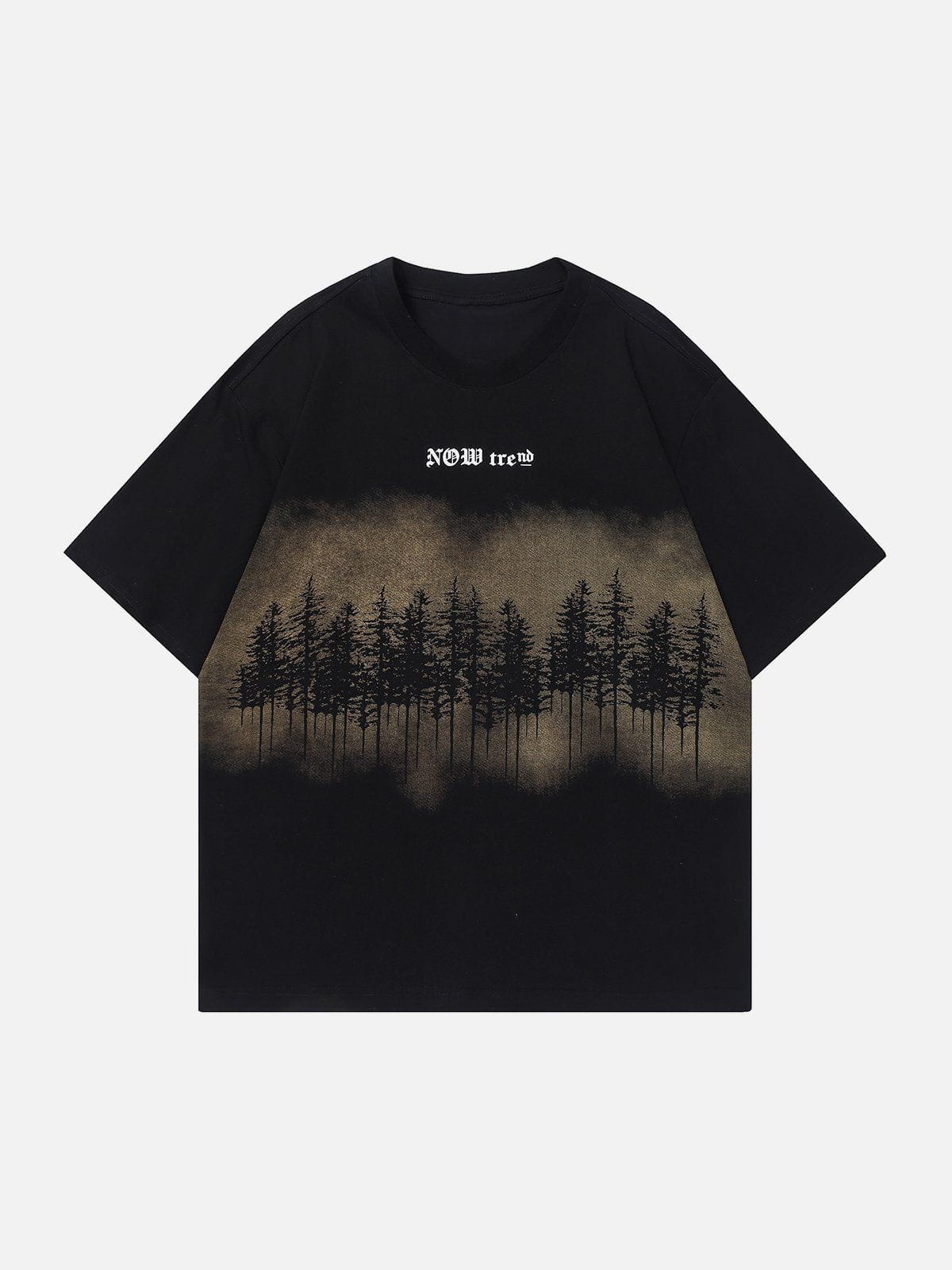 T-Shirt mit Wald-Tintenstrahldruck 