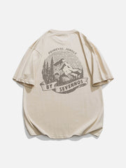 T-Shirt mit Wald- und Berg-Print 