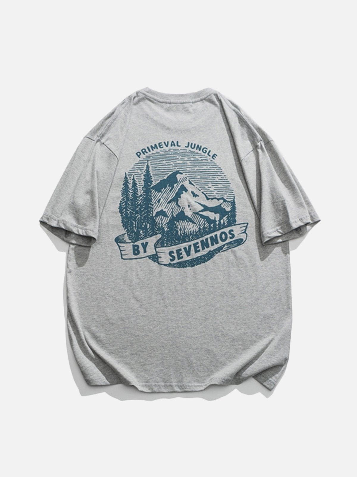 T-Shirt mit Wald- und Berg-Print 
