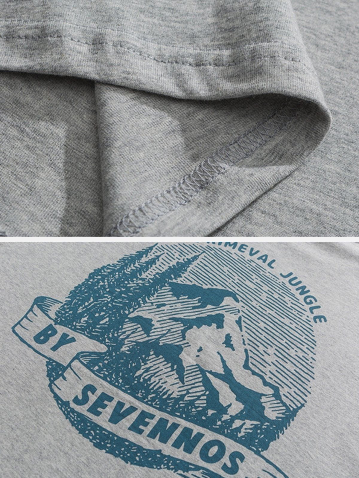 T-Shirt mit Wald- und Berg-Print 