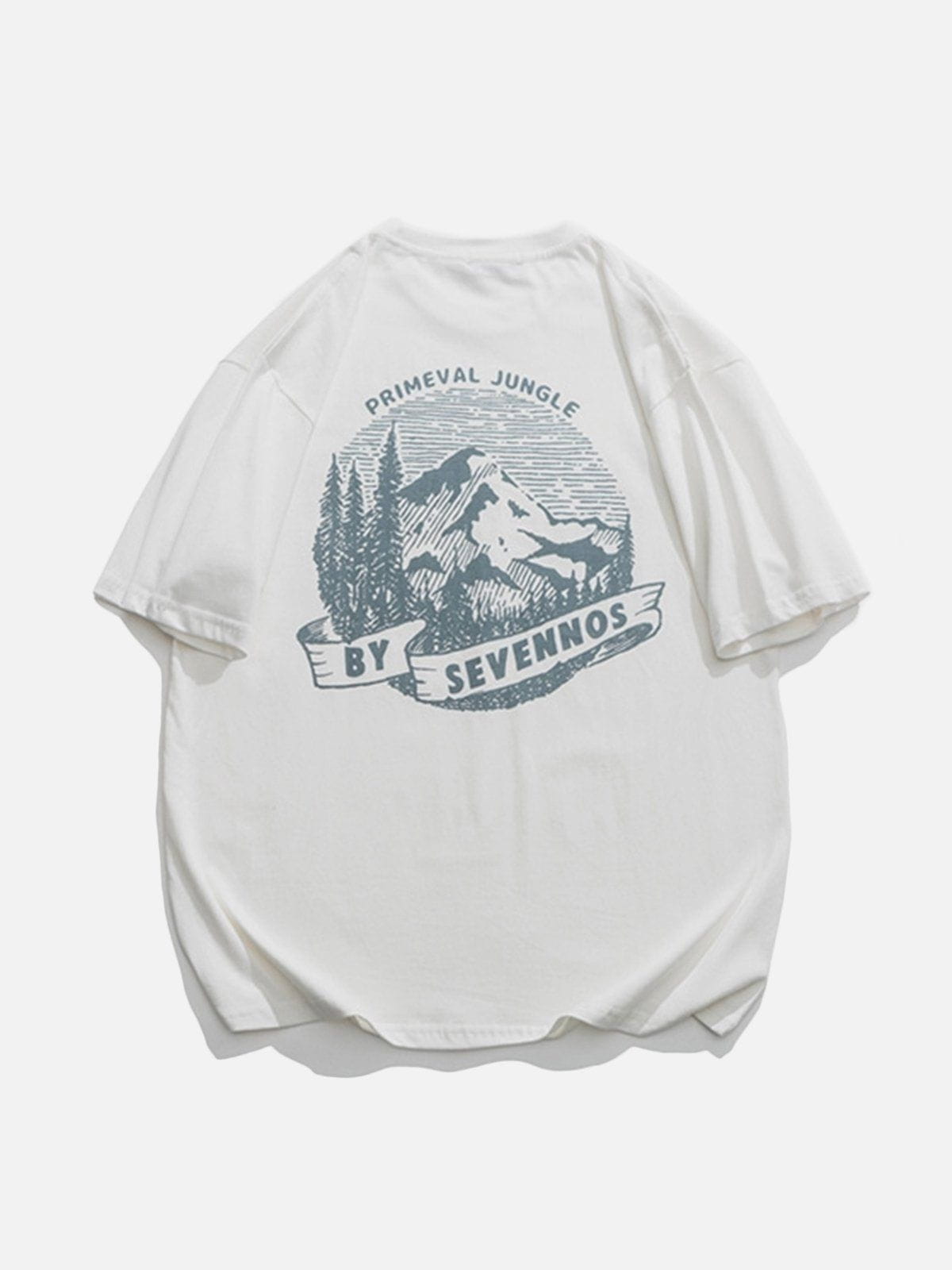 T-Shirt mit Wald- und Berg-Print 