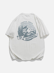 T-Shirt mit Wald- und Berg-Print 