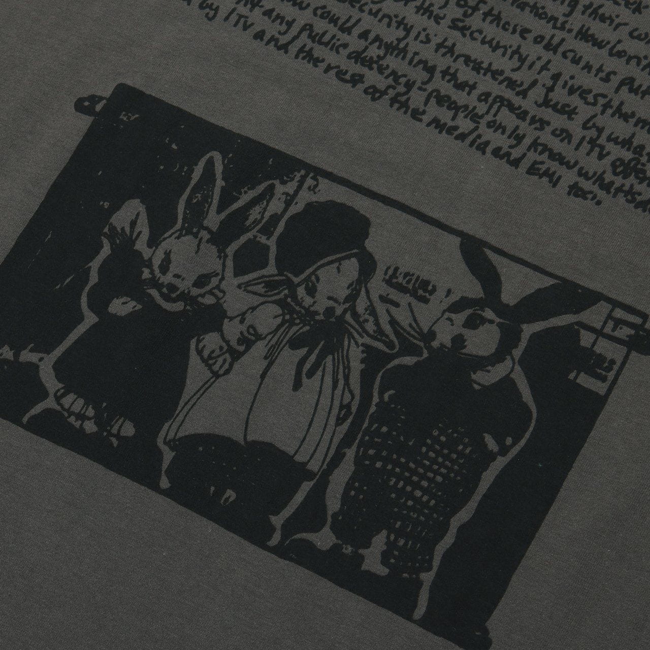 Baumwoll-T-Shirt mit lustigem Häschen-Print 