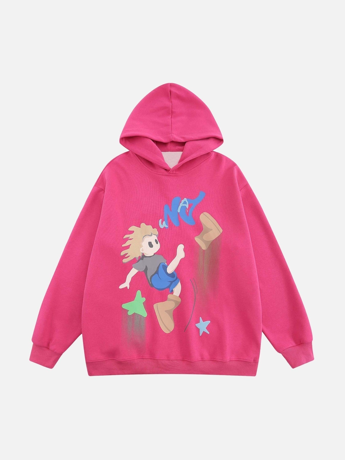 Fun Cartoon Character Print Hoodie