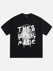 Lustiges T-Shirt mit Graffiti-Buchstaben-Totenkopf-Print 