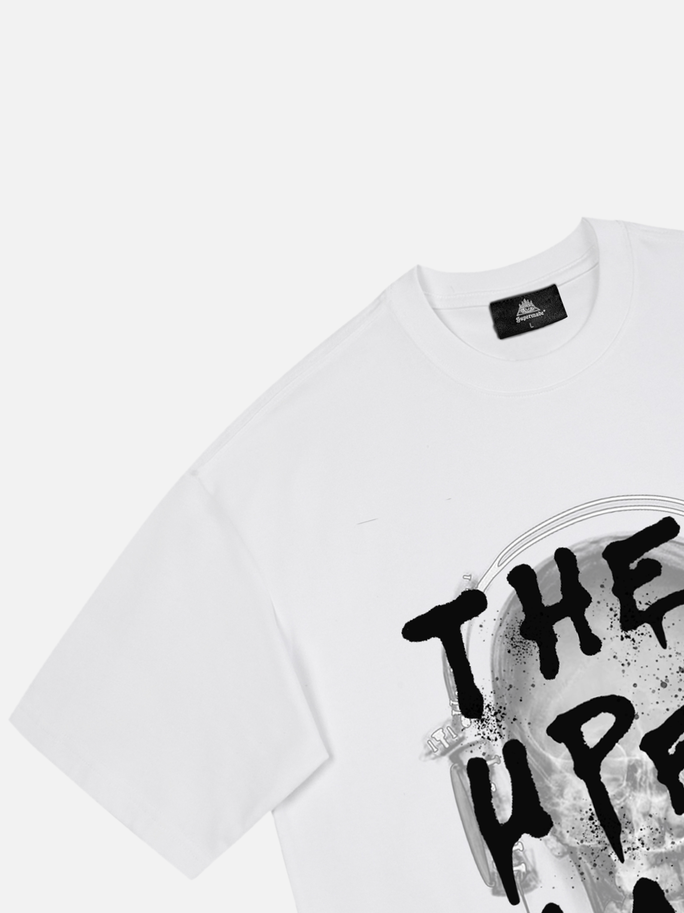 Lustiges T-Shirt mit Graffiti-Buchstaben-Totenkopf-Print 