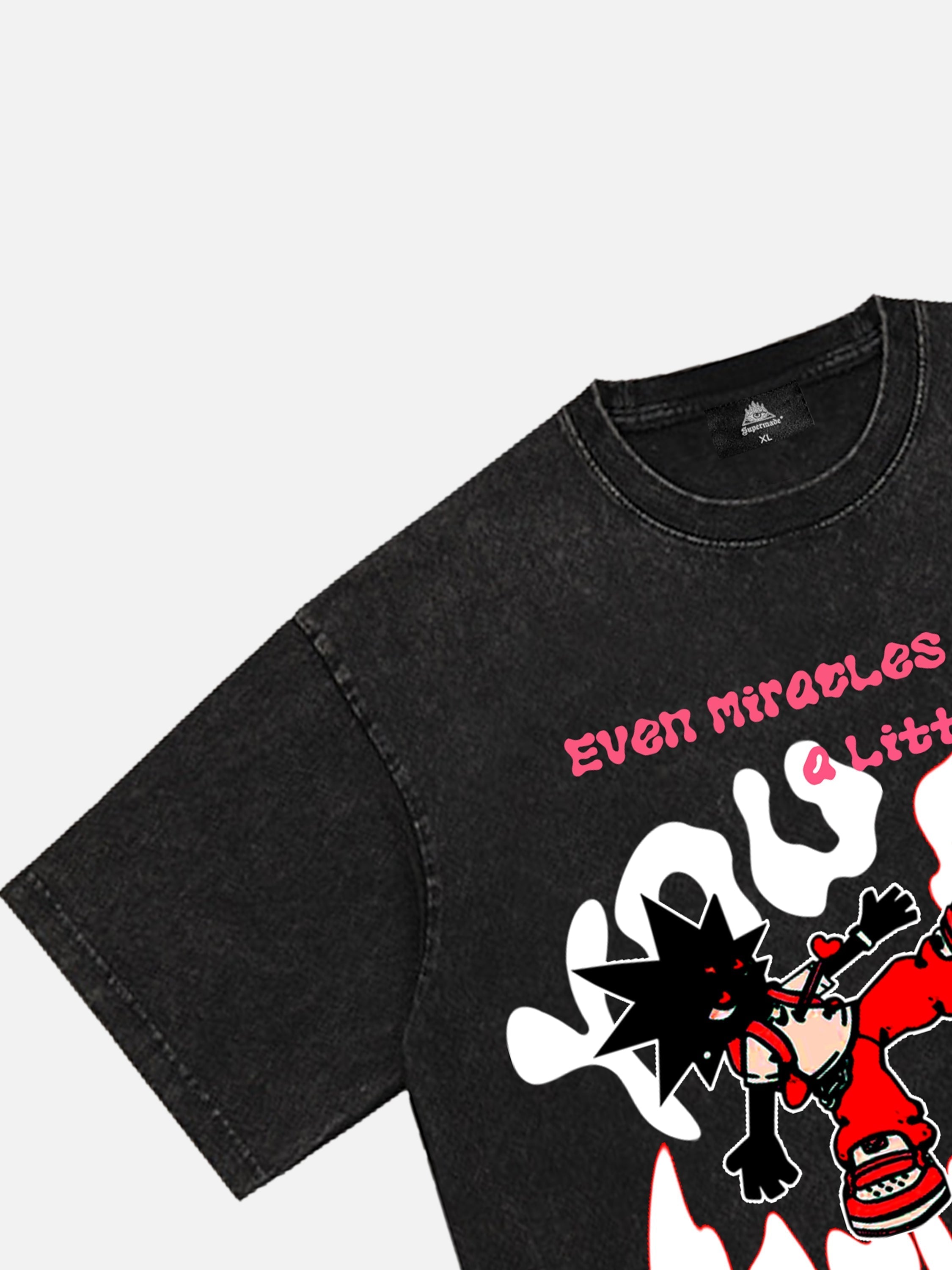 T-shirt imprimé lettres amusantes - 1901 
