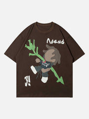 Lockeres T-Shirt mit lustigem Musterdruck 